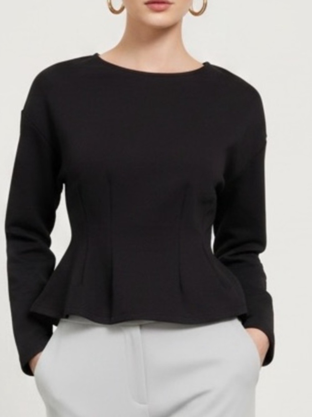 Contoured Peplum Top with Darts